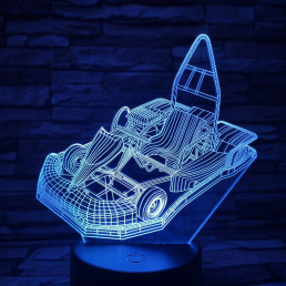 Gokart 7 színű 3D led lámpa