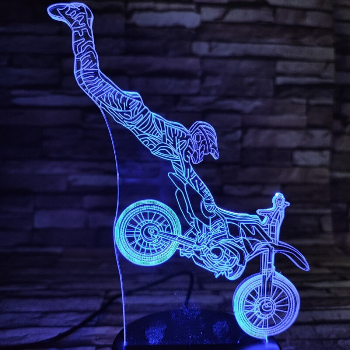 Motoros Freestyle 7 színű 3D led lámpa