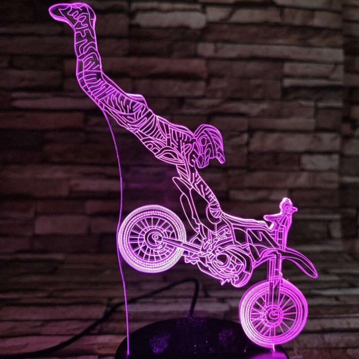 Motoros Freestyle 7 színű 3D led lámpa