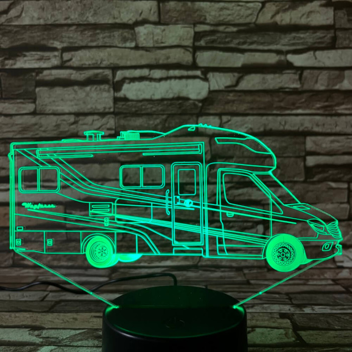 Lakó Autó  7 színű 3D led lámpa