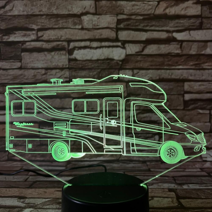 Lakó Autó  7 színű 3D led lámpa