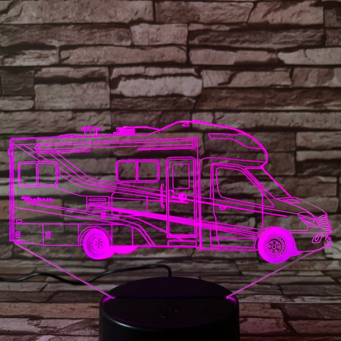 Lakó Autó  7 színű 3D led lámpa