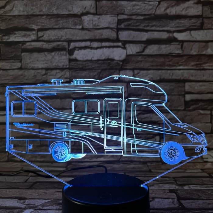 Lakó Autó  7 színű 3D led lámpa