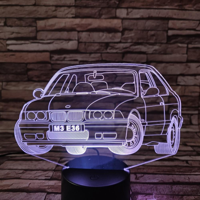 BMW autó  7 színű 3D led lámpa