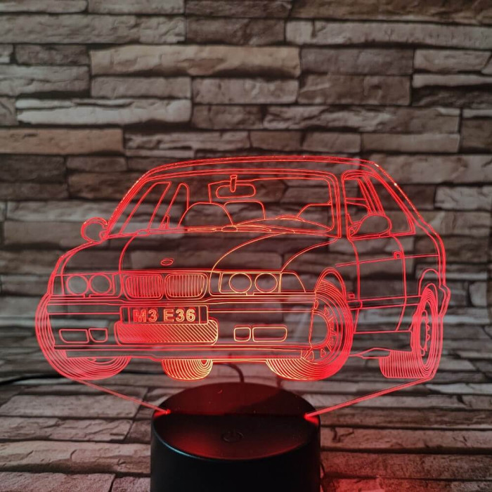 BMW autó  7 színű 3D led lámpa