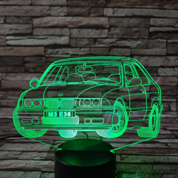 BMW autó  7 színű 3D led lámpa