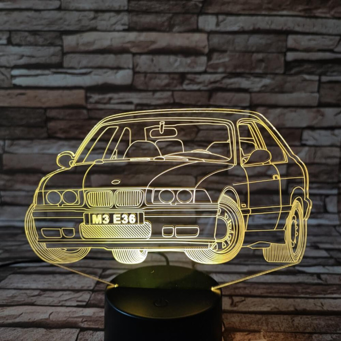 BMW autó  7 színű 3D led lámpa
