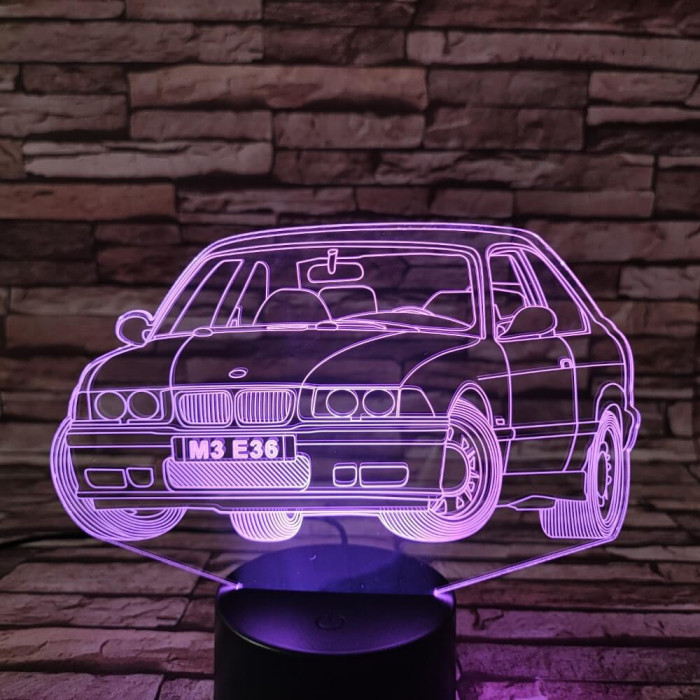 BMW autó  7 színű 3D led lámpa