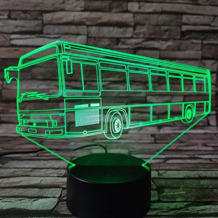 Busz 7 színű 3D led lámpa