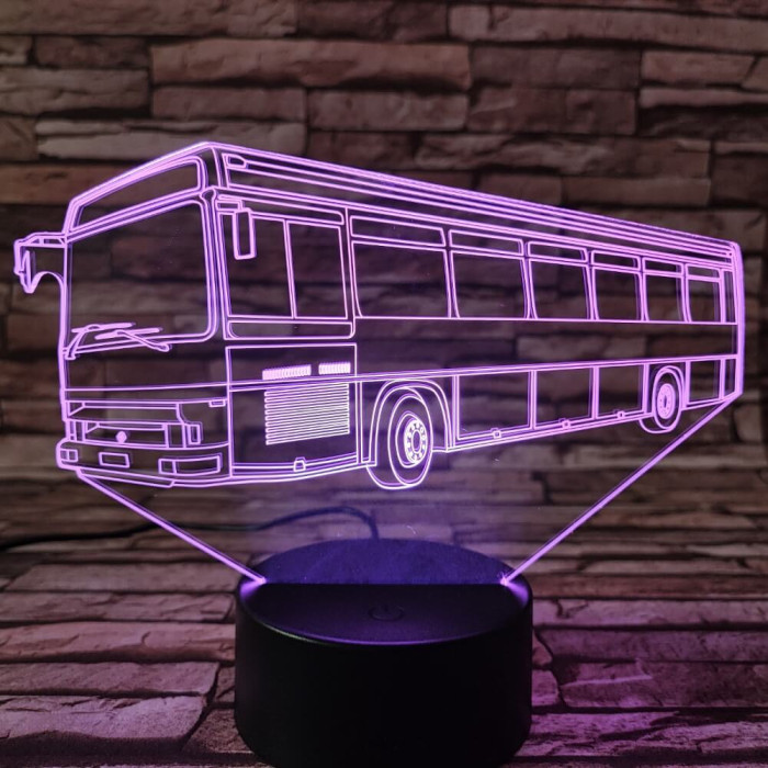 Busz 7 színű 3D led lámpa