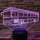 Busz 7 színű 3D led lámpa