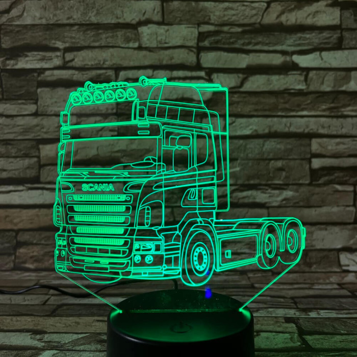 Kamion 7 színű 3D led lámpa
