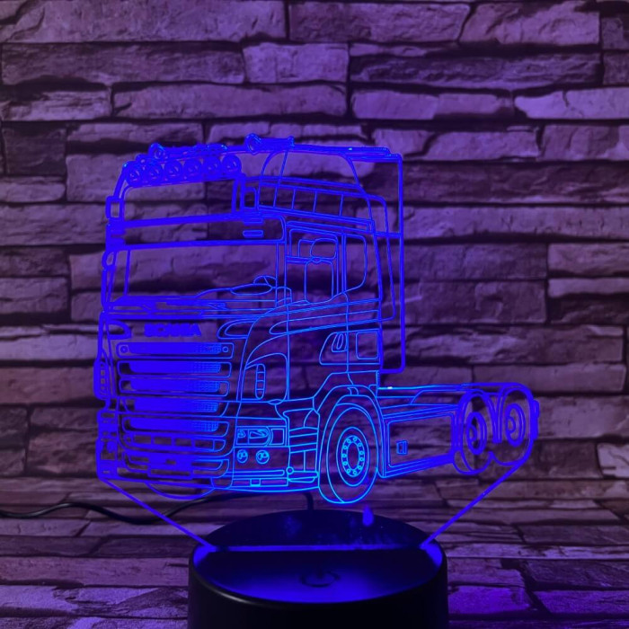 Kamion 7 színű 3D led lámpa