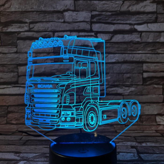 Kamion 7 színű 3D led lámpa