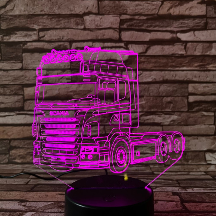 Kamion 7 színű 3D led lámpa