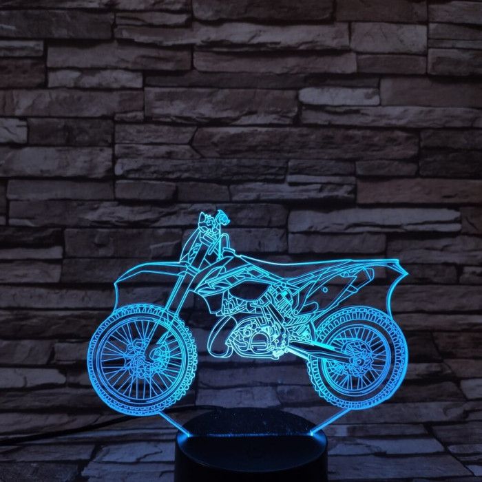 Cross motor 7 színű 3D led lámpa