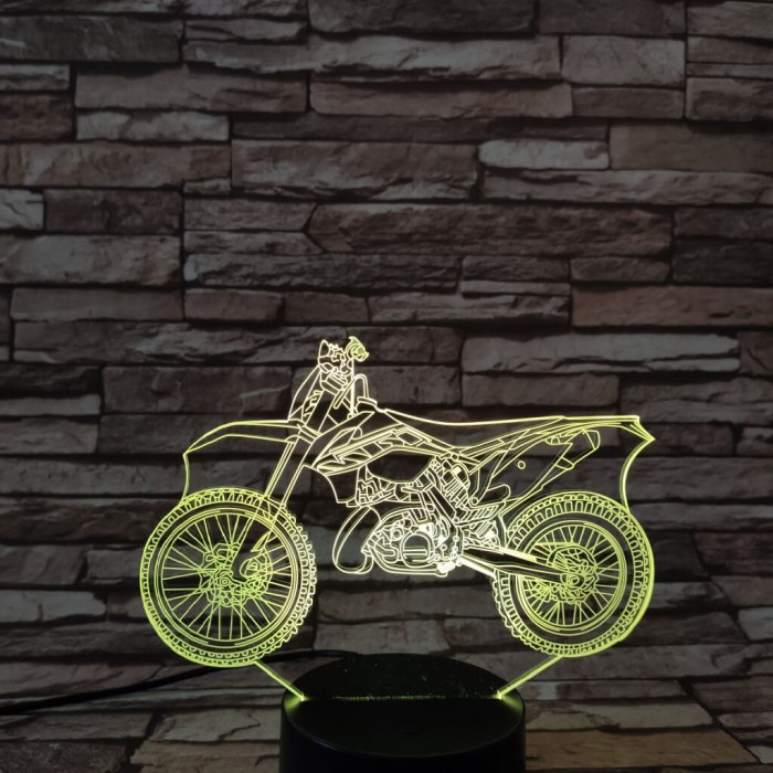 Cross motor 7 színű 3D led lámpa