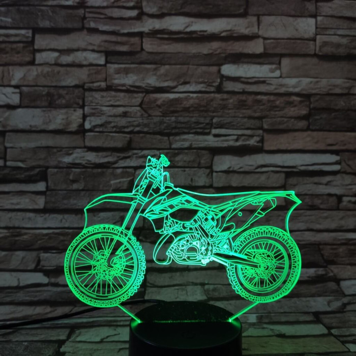 Cross motor 7 színű 3D led lámpa