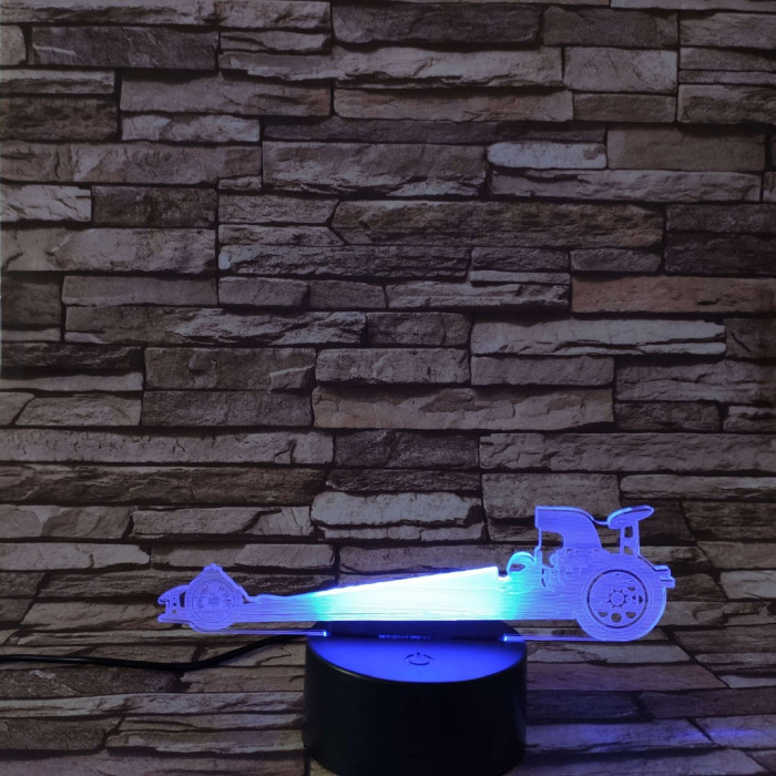 Gyorsulási autó 7 színű 3D led lámpa