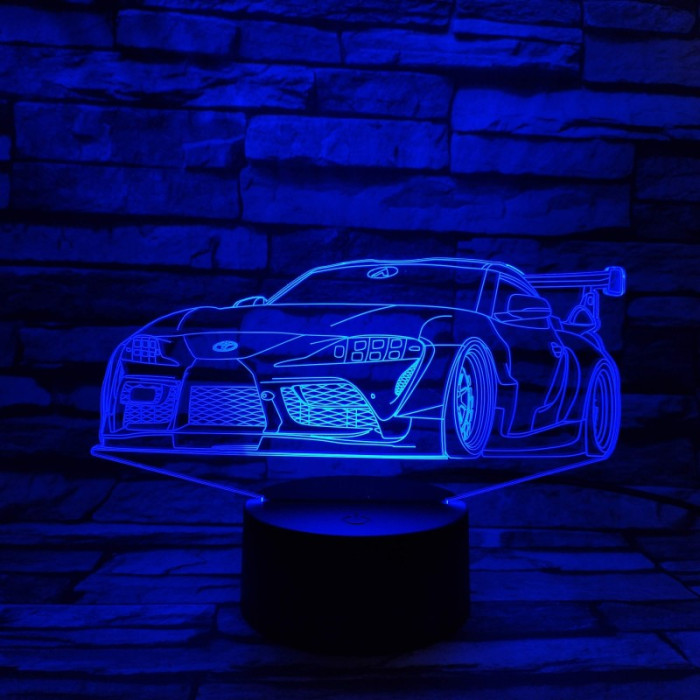 Rally Autó  7 színű 3D led lámpa