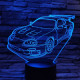 Rally Autó  7 színű 3D led lámpa