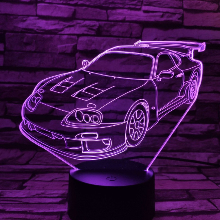 Rally Autó  7 színű 3D led lámpa
