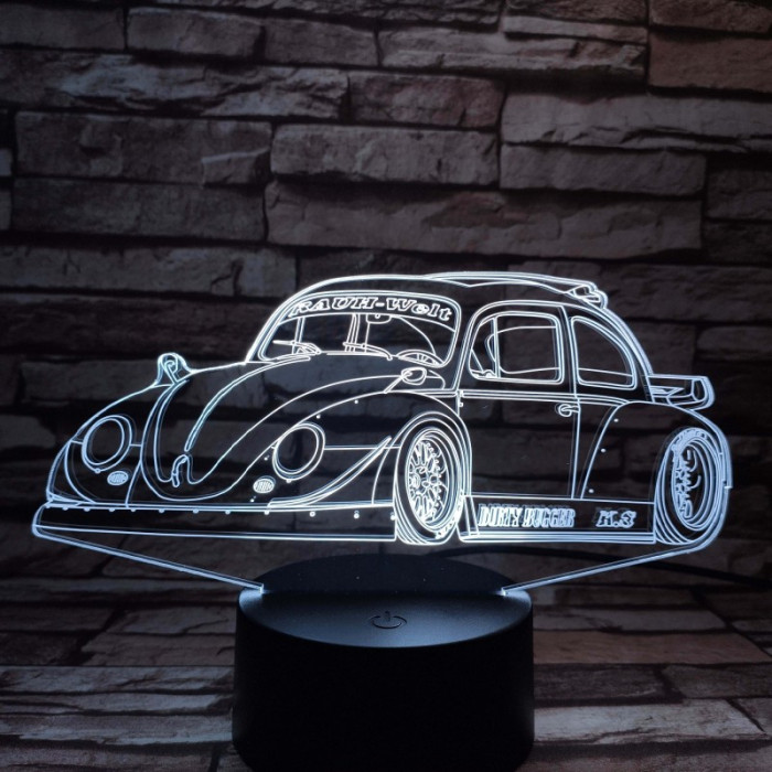 Bogár Sport autó  7 színű 3D led lámpa