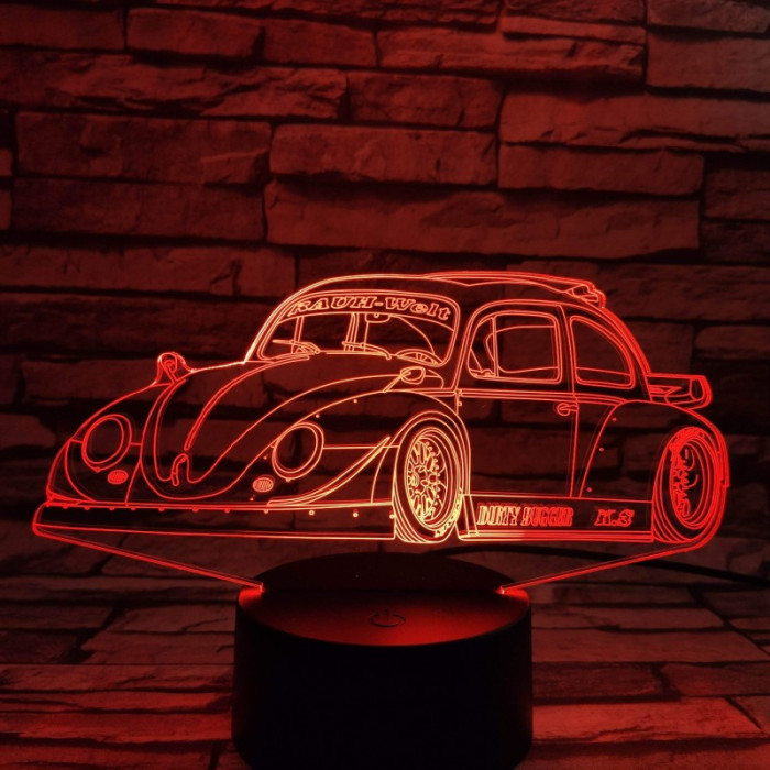 Bogár Sport autó  7 színű 3D led lámpa