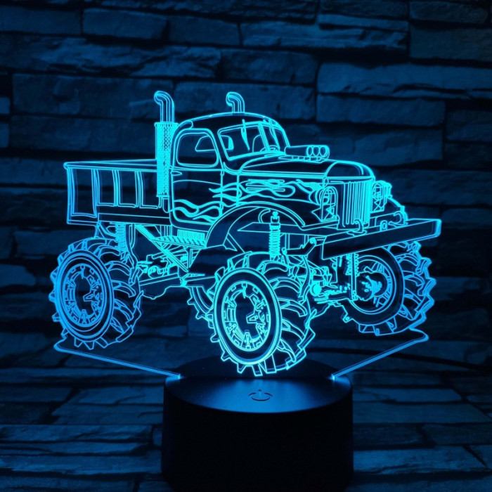 Off Road Autó  7 színű 3D led lámpa