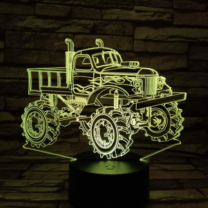 Off Road Autó  7 színű 3D led lámpa