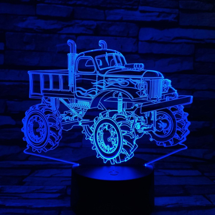 Off Road Autó  7 színű 3D led lámpa