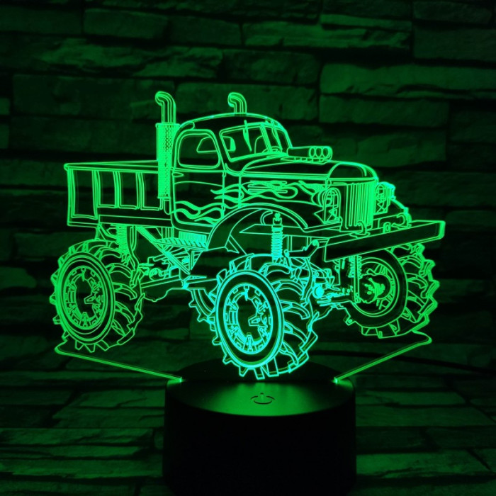 Off Road Autó  7 színű 3D led lámpa