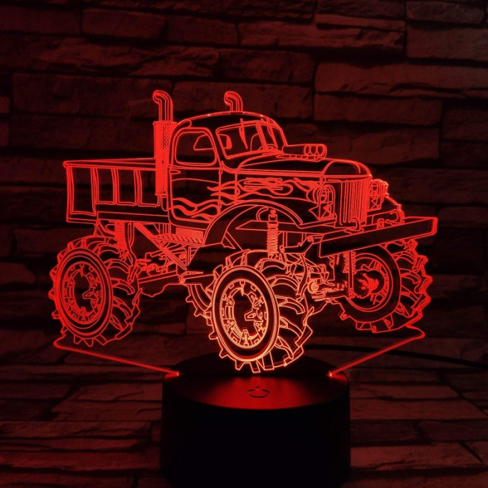 Off Road Autó  7 színű 3D led lámpa