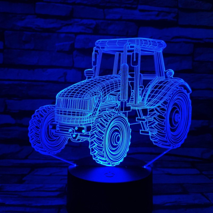 Traktor 7 színű 3D led lámpa