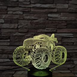 Monster Truck  7 színű  3D led lámpa