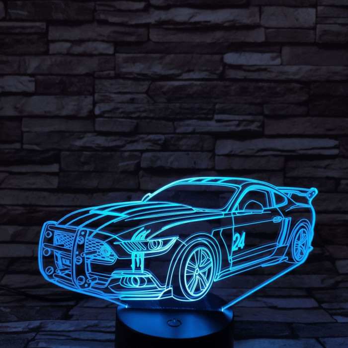 Verseny autó  7 színű 3D led lámpa