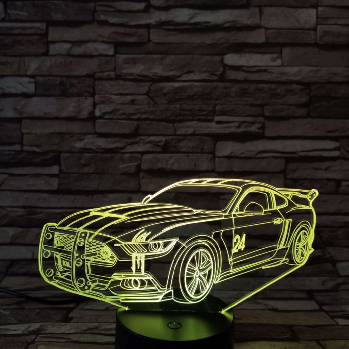 Verseny autó  7 színű 3D led lámpa