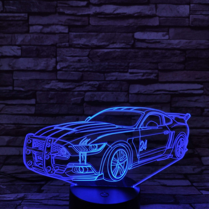Verseny autó  7 színű 3D led lámpa