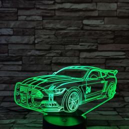 Verseny autó  7 színű 3D led lámpa