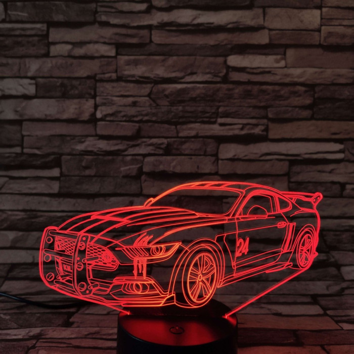 Verseny autó  7 színű 3D led lámpa