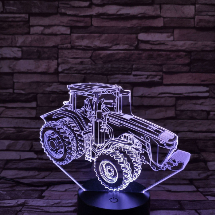 Traktor 7 színű 3D led lámpa