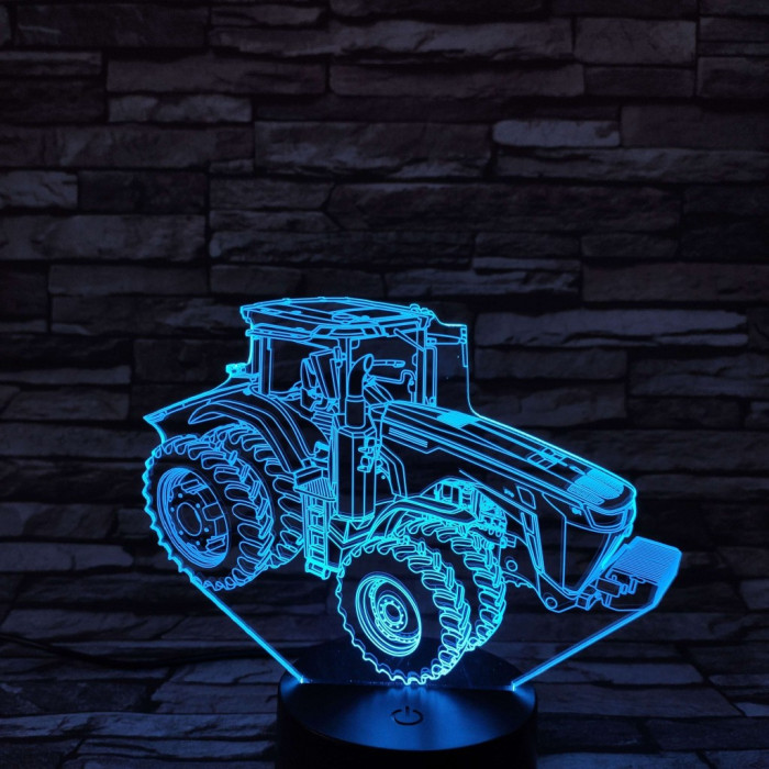 Traktor 7 színű 3D led lámpa