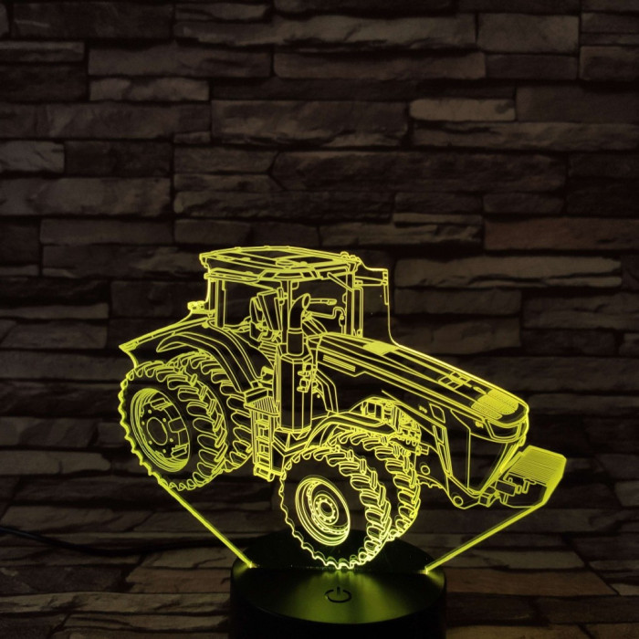 Traktor 7 színű 3D led lámpa