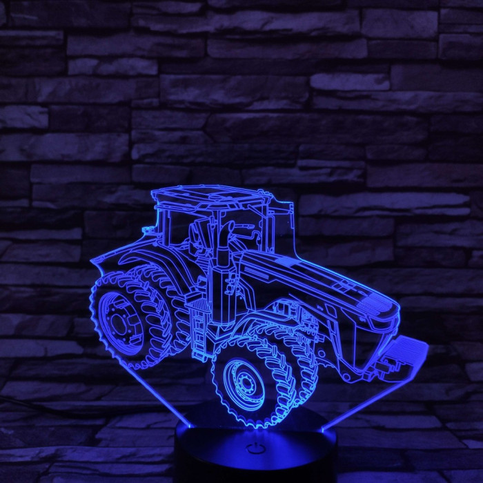 Traktor 7 színű 3D led lámpa