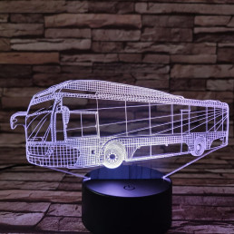Autóbusz 7 színű 3D led lámpa
