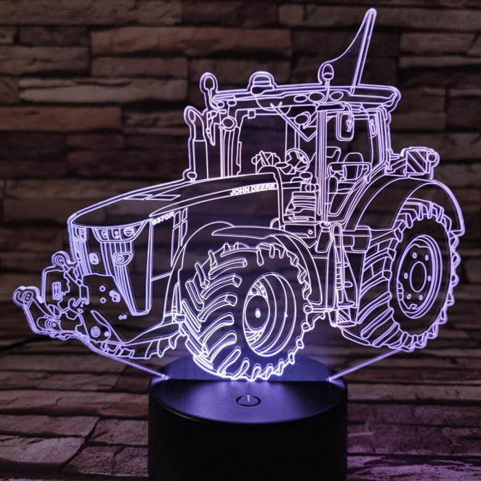 Traktor masszív  3D led lámpa