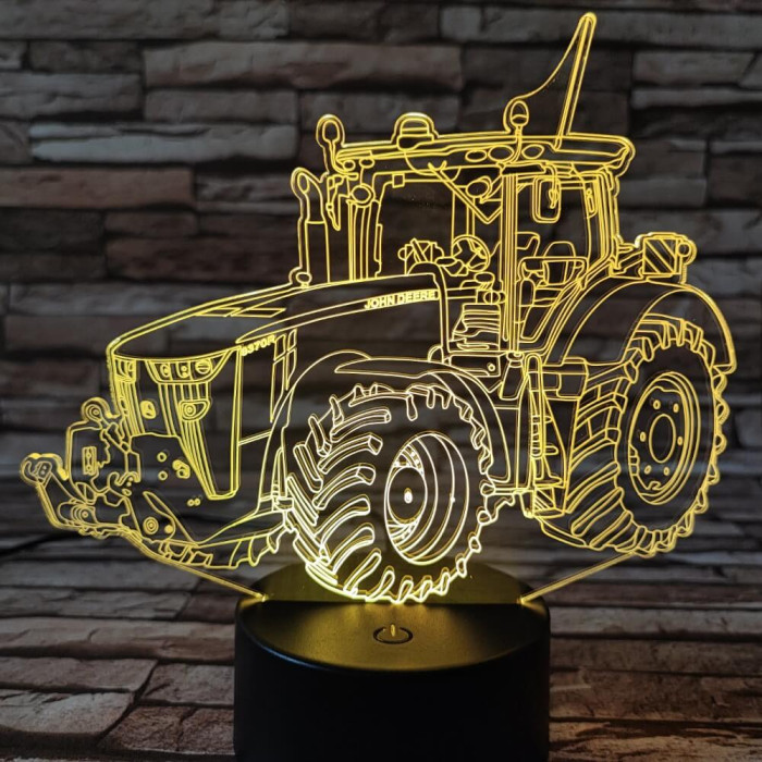 Traktor masszív  3D led lámpa
