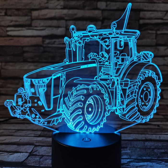 Traktor masszív  3D led lámpa
