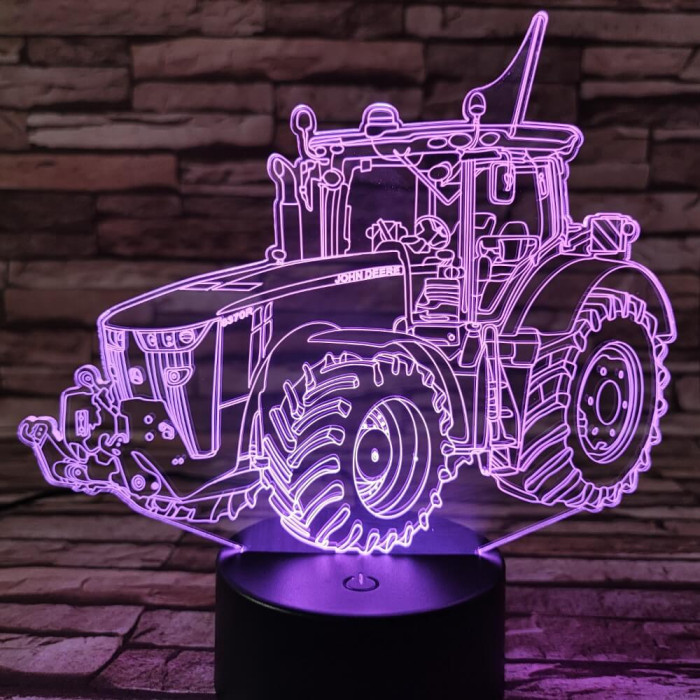 Traktor masszív  3D led lámpa