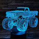 Monster Truck  3 7 színű  3D led lámpa